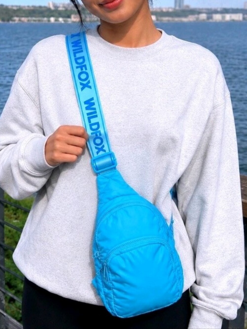Wildfox 💋 Parachute Crossbody Sling Bag (Aqua  🩵)